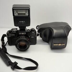 Minolta X-700 35mm Film SLR Camera Kit Japan with 50mm Lens, Tested and Working